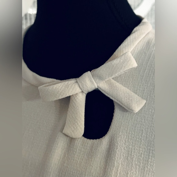 NWT Size 2 NANETTE LEPORE Elegant Cream Ruched Dress Bow Short Designer Ivory XS - Picture 8 of 14